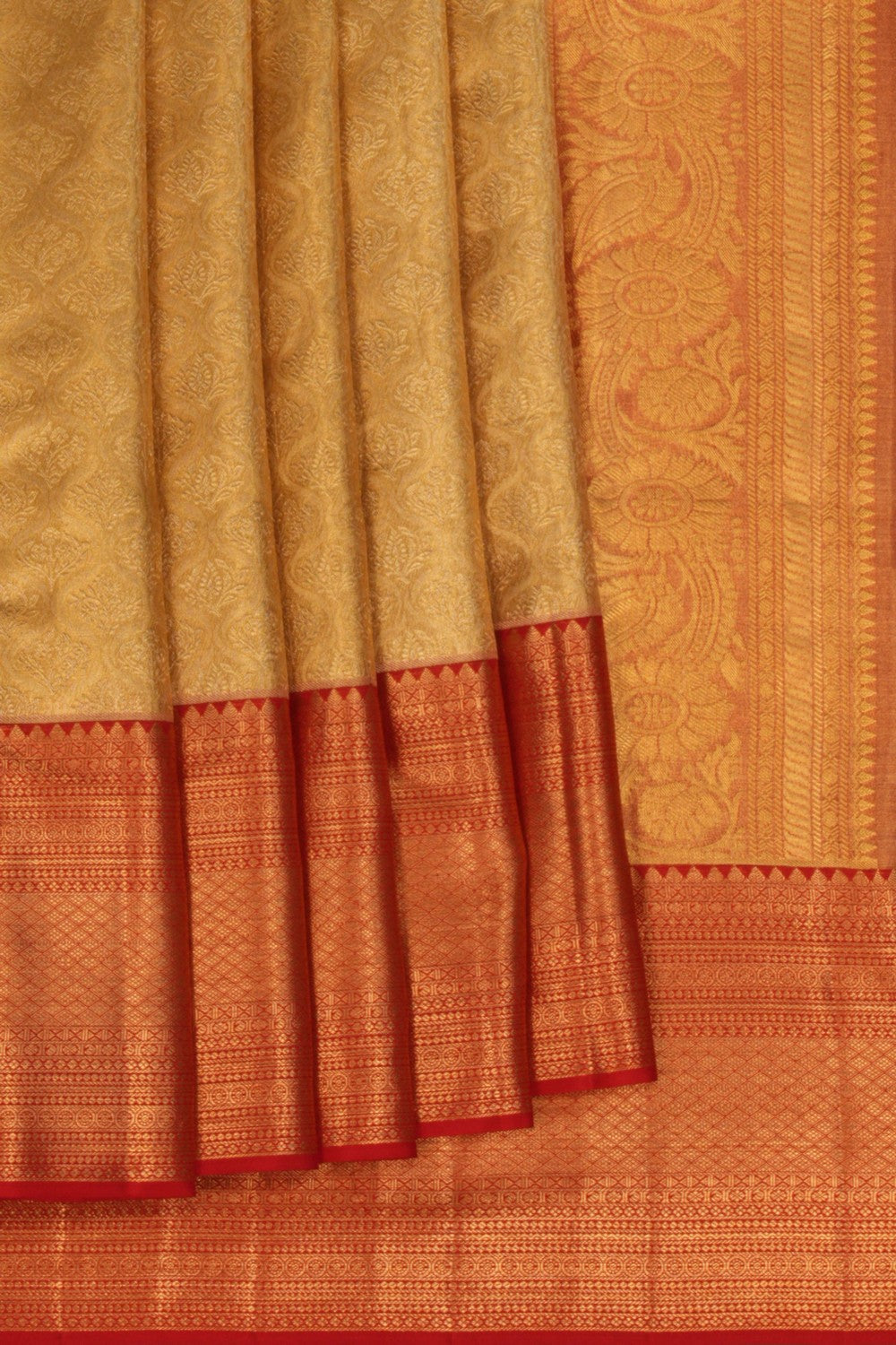Image of Kanchipattu Gold Tissue Brocade A Rich, Luminous Sheen Saree